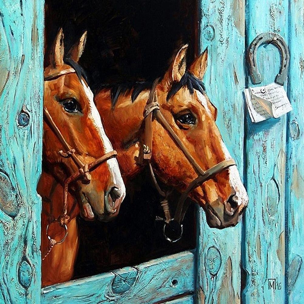 Diamond Painting - Full Round - Horses B
