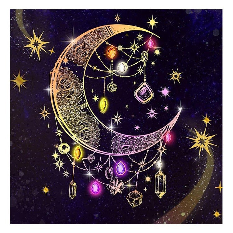 DIY 5D Crystal Rhinestone Diamond Painting Kit Bright Crescent Moon (40*40cm)