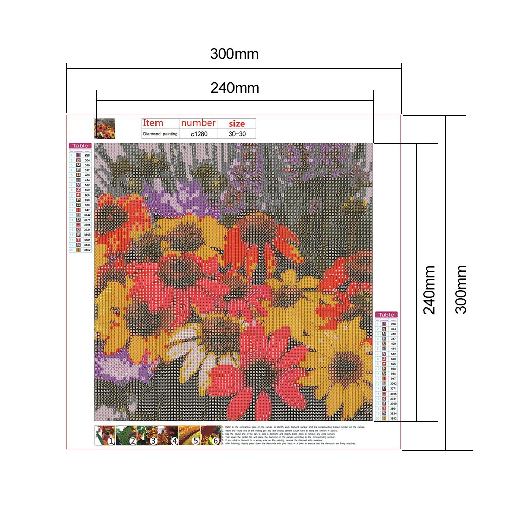 Diamond Painting - Full Round - Flowers D