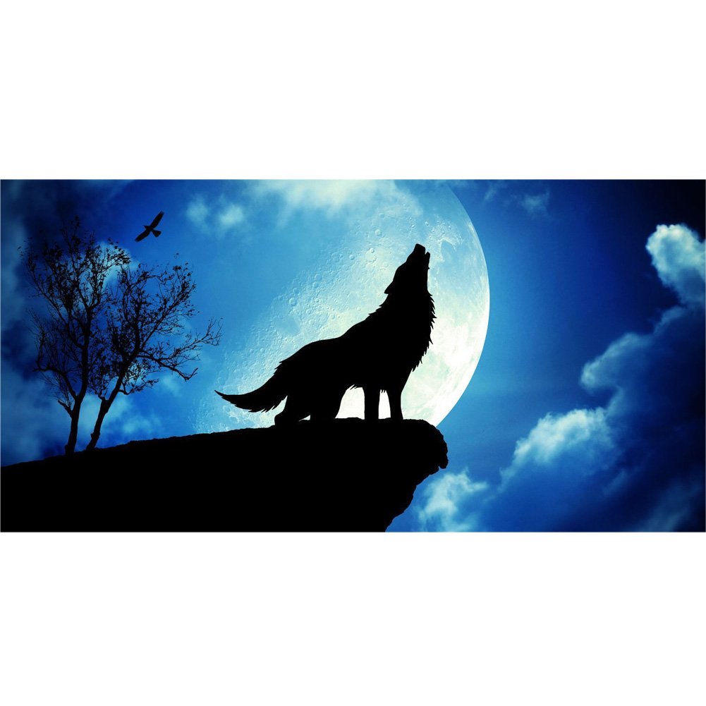 Wolf Full Round Square Diamond Painting Kits 40 x 70cm 50 x 80cm
