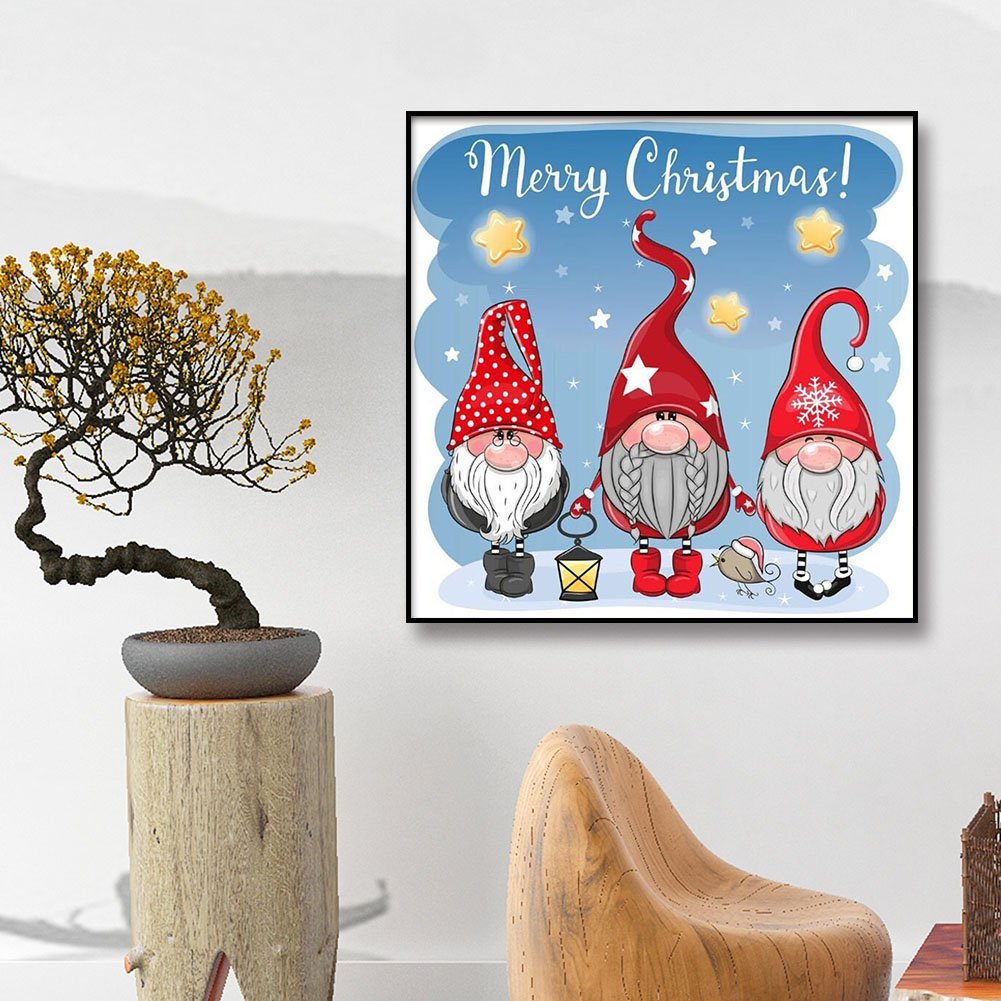 Pintura Diamante - Redondo Completo - Feliz Natal (35*35cm)