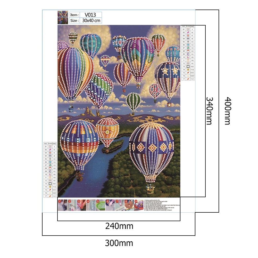 Diamond Painting - Crystal Rhinestone - Hot Air Balloon B