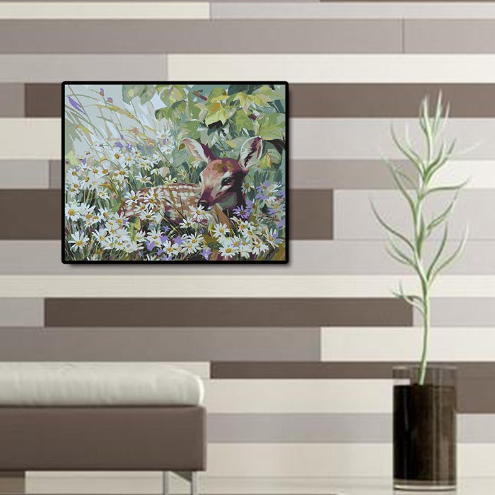 DIY Oil Painting By Number Picture Hand Painted Acrylic Canvas Cute Deer