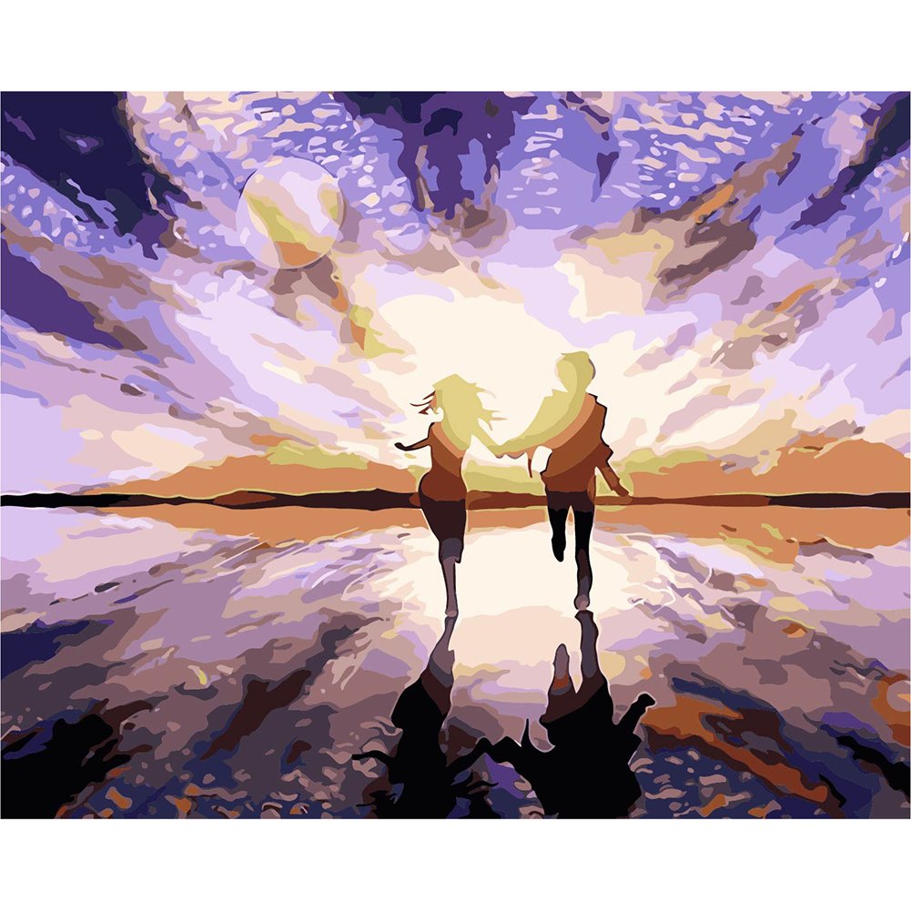 Paint By Number Oil Painting Running Couple (40*50cm)