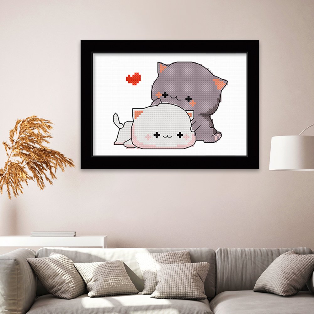 11ct Stamped Cross Stitch - Couple Rat(25*20cm) B