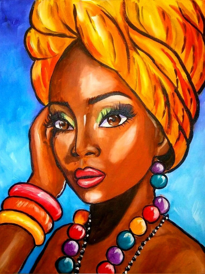 African Women Full Round diamond embroidery