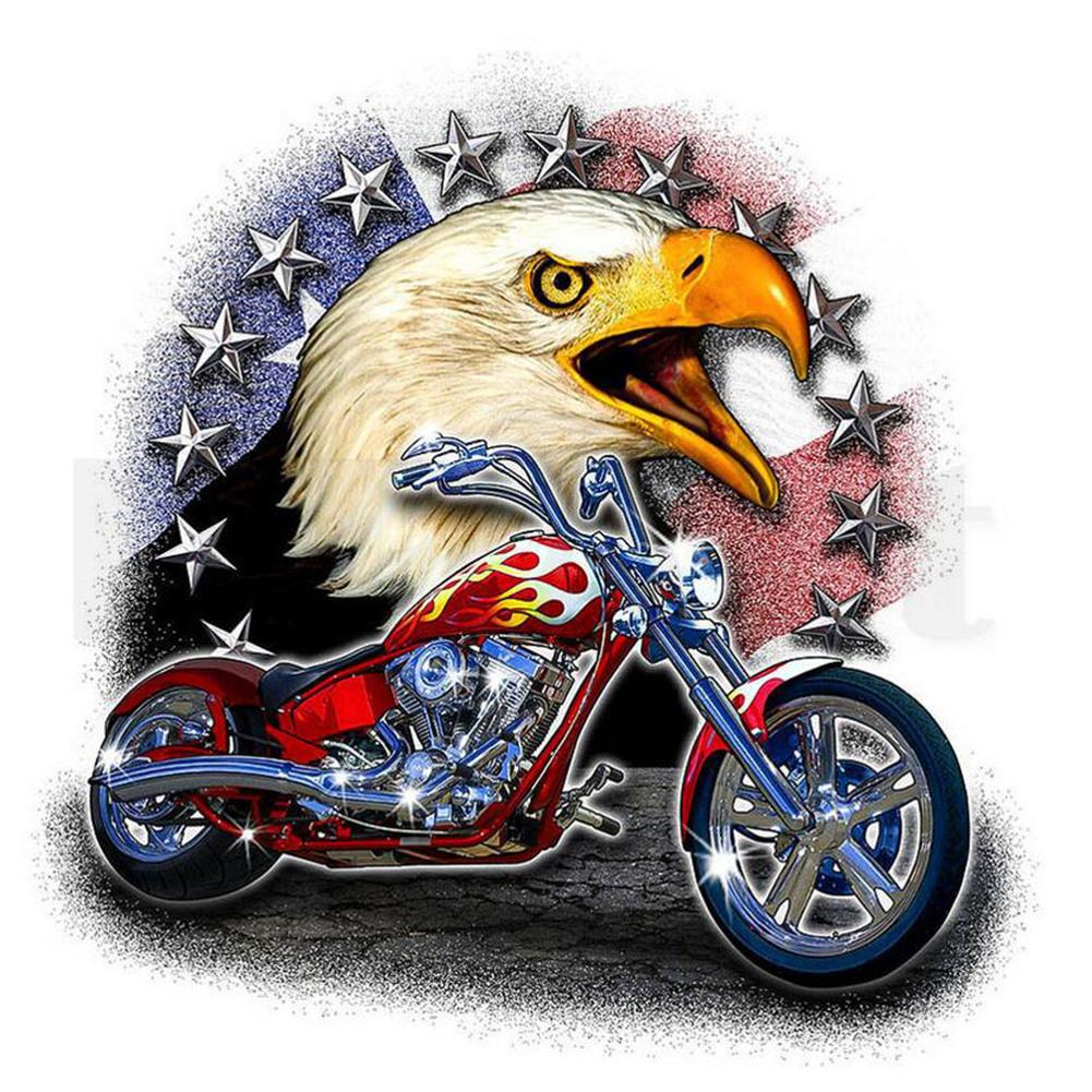 Diamond Painting - Full Round - Motorcycle Eagle