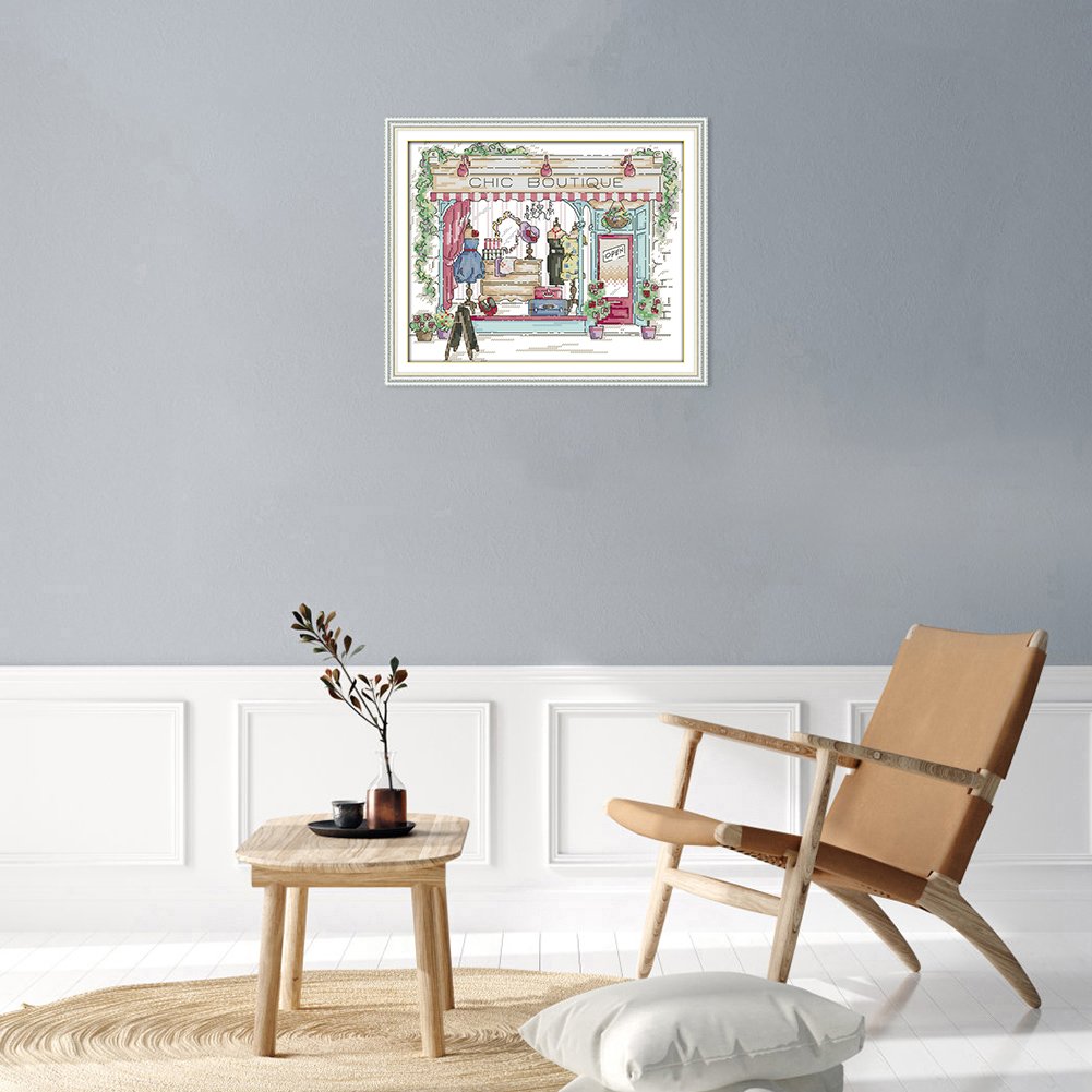 Ponto cruz estampado 14 quilates - Chic Boutique (31 x 26 cm)