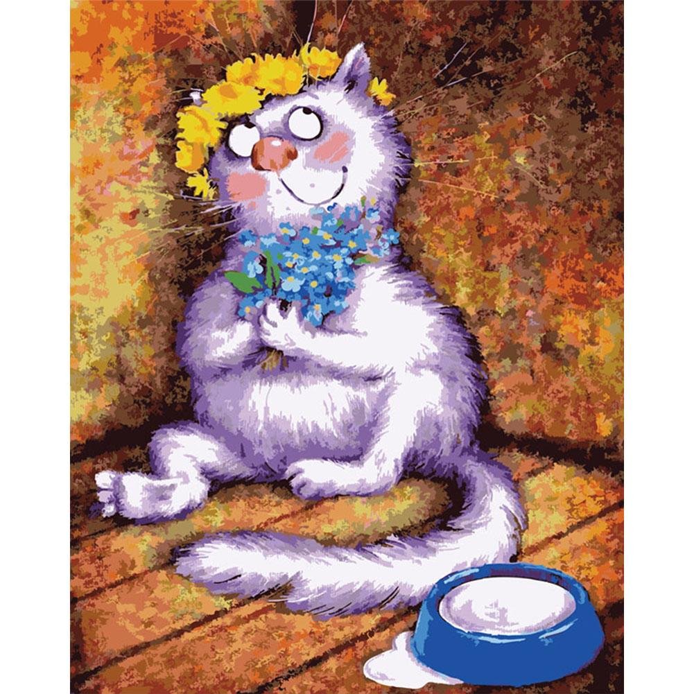 Paint By Number Oil Painting Thinking Cat (40*50cm)