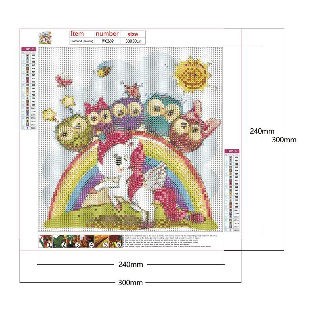 Diamond Painting - Full Round - Cartoon Horse & Owls