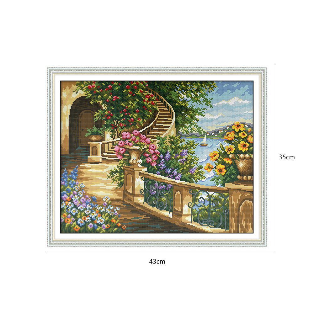 14ct Stamped Cross Stitch - Spring Balcony (43*35cm)
