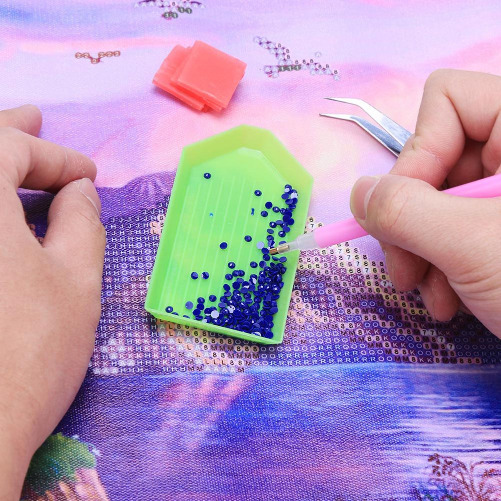 DIY Diamond Painting Tools 5D Mosaic Glue Drilling Pen Clay Tray Plate Kits