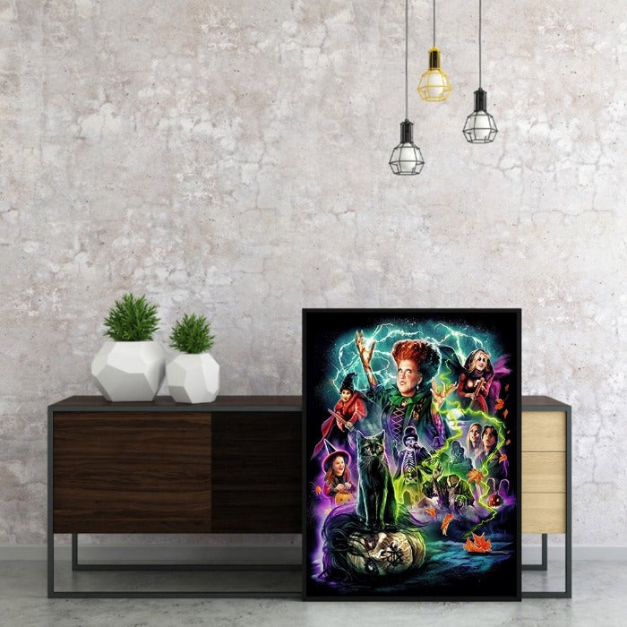DIY Crazy Witch Hand Painted Canvas Picture Craft Kit Gift Home Living Room Decoration