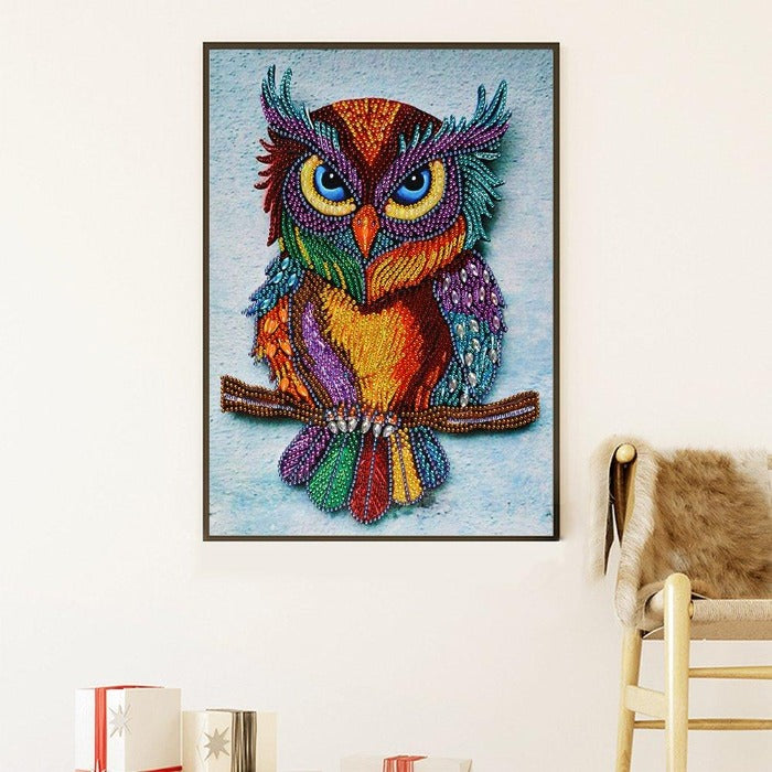 Diamond Painting Crystal Rhinestone Owl Include Diamond Painting Tool