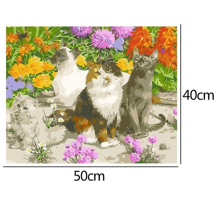 Paint by Number Kits for Adults Oil Painting Four Cats (40*50cm)