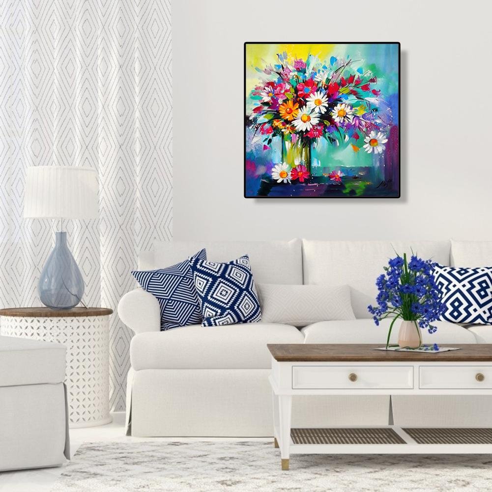 Pintura Diamante - Redondo Completo - Flor Colorida