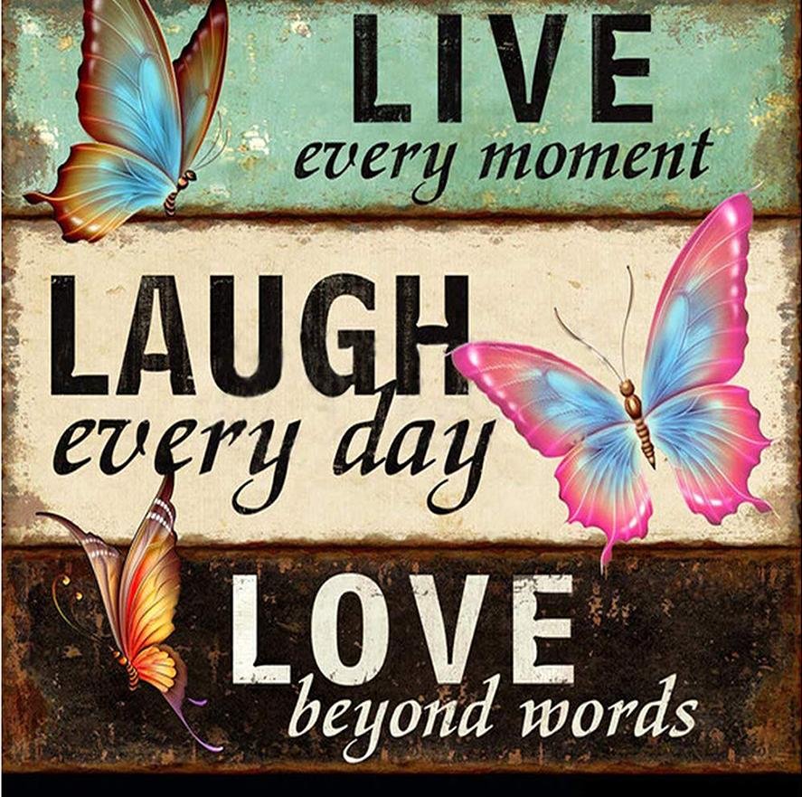 Diamond Painting - Full Round - Live Laugh Love