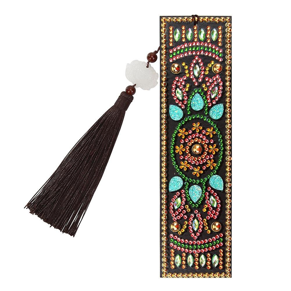 DIY Special Shaped Diamond Painting Leather Tassel Bookmark Creative Crafts