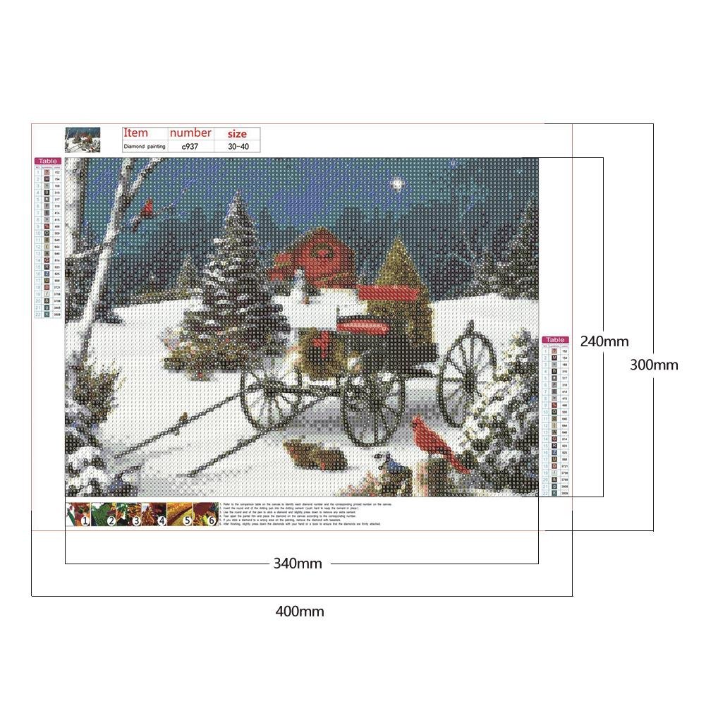 Pintura Diamante - Rodada Completa - Carruagem de Natal
