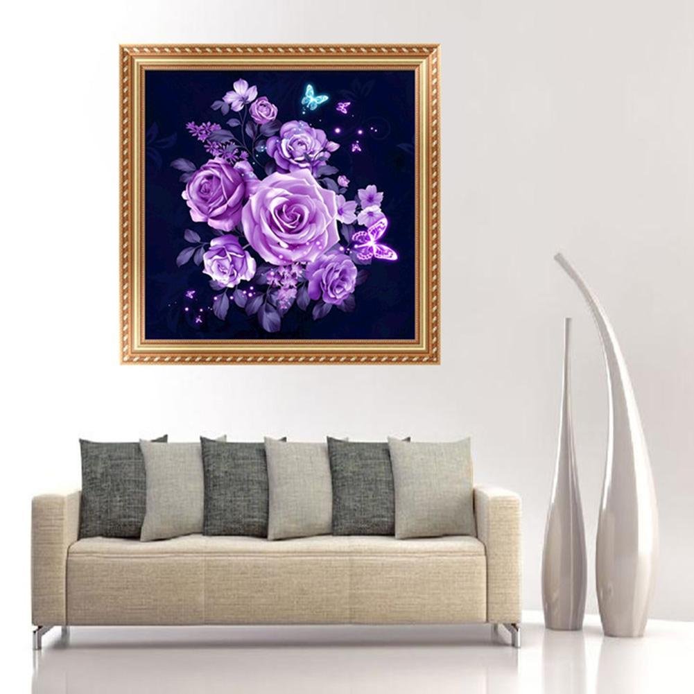 Pintura Diamante - Redondo Parcial - Rosa Roxa 4