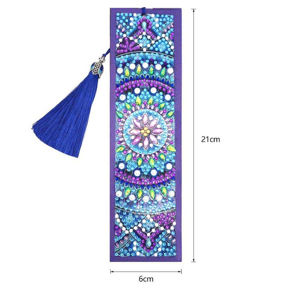 DIY Special Shape Diamond Painting Leather Tassel Bookmark