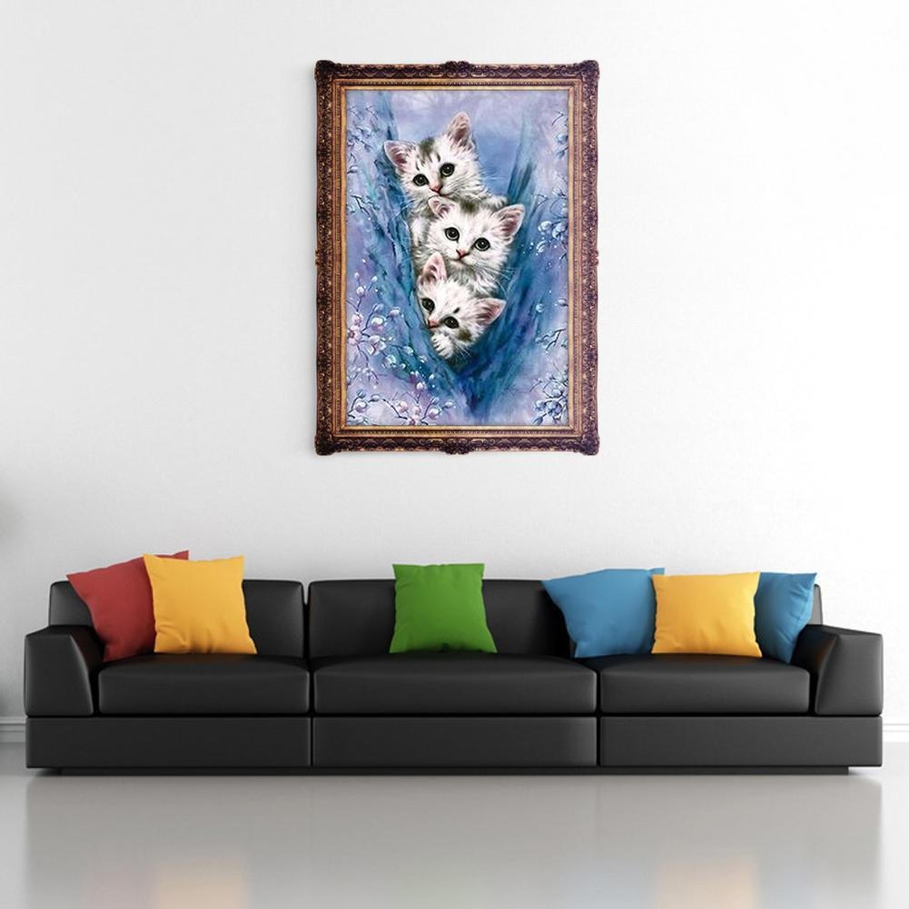 Diamond Painting - Partial Round - Three Cats