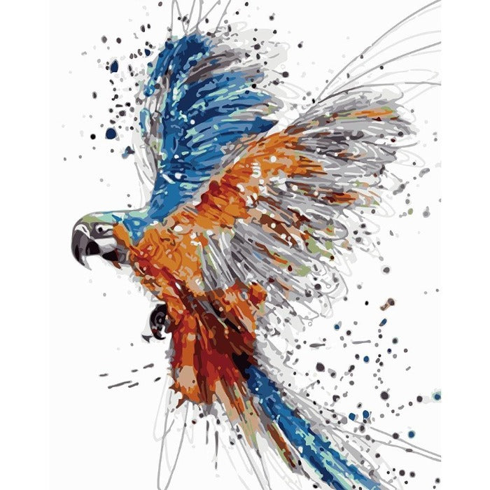 Digital Oil Painting By Numbers Colorful Eagle Canvas Acrylic Picture
