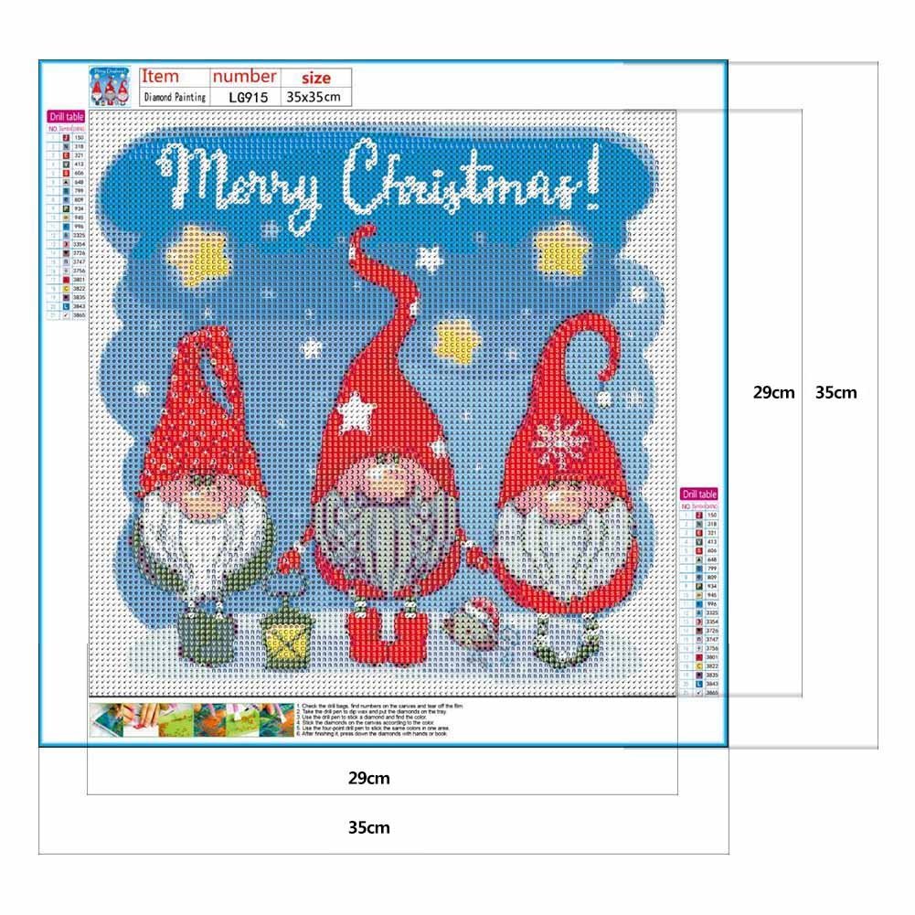 Pintura Diamante - Redondo Completo - Feliz Natal (35*35cm)