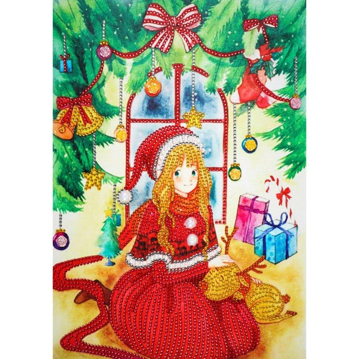 Girl Christma Hat Crystal Rhinestone Diamond Painting