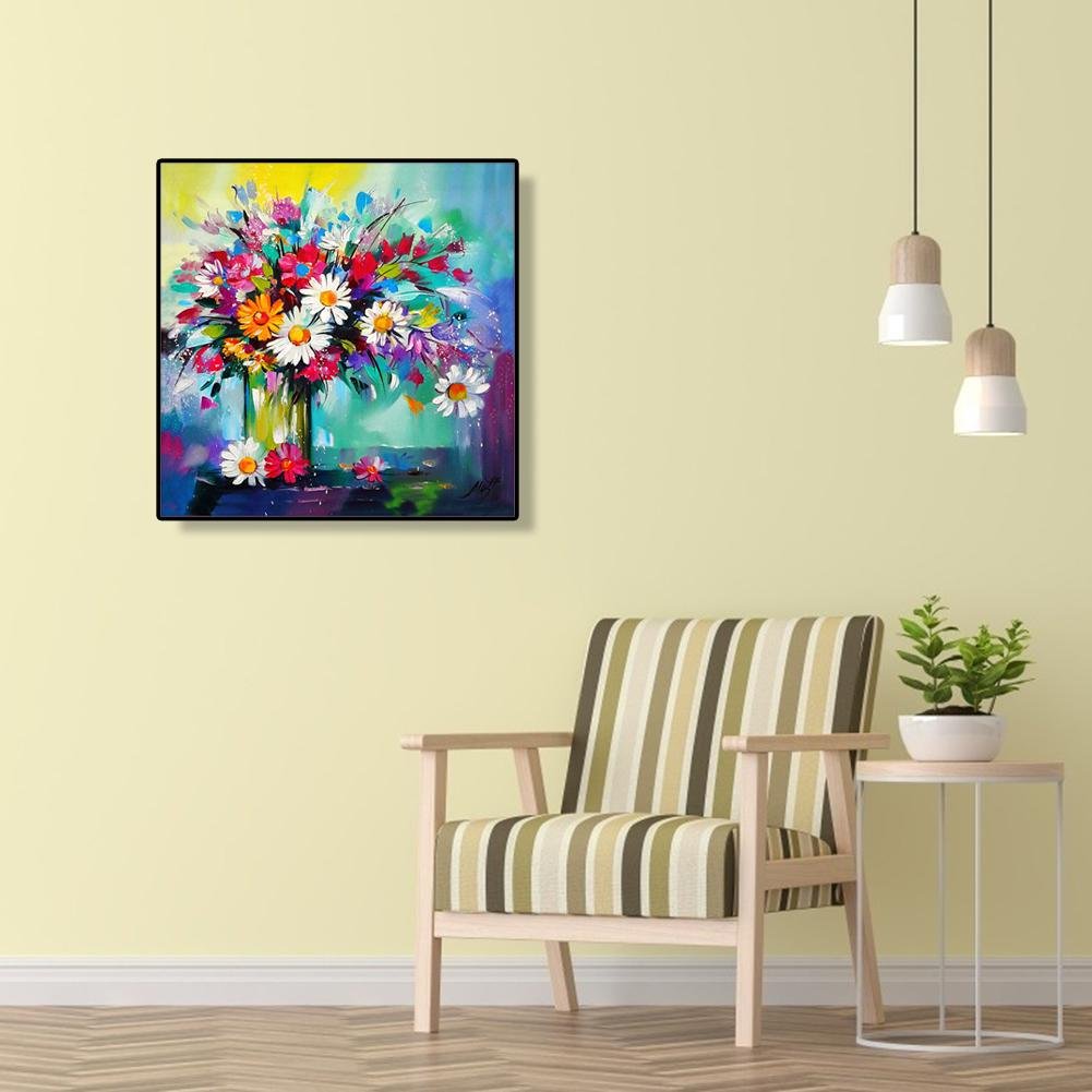 Pintura Diamante - Redondo Completo - Flor Colorida