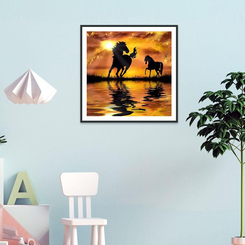 Diamond Painting - Full Round - Sunset Horse