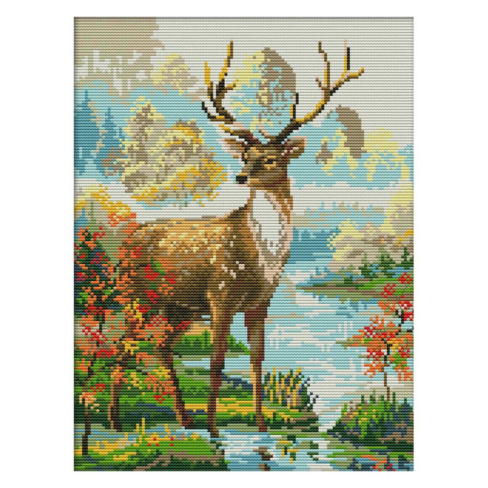 14ct Stamped Cross Stitch Deer (29*36cm)