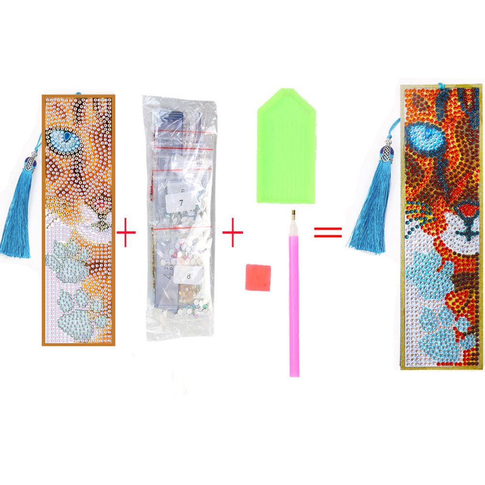 DIY Diamond Painting Bookmark with Tassel Cat