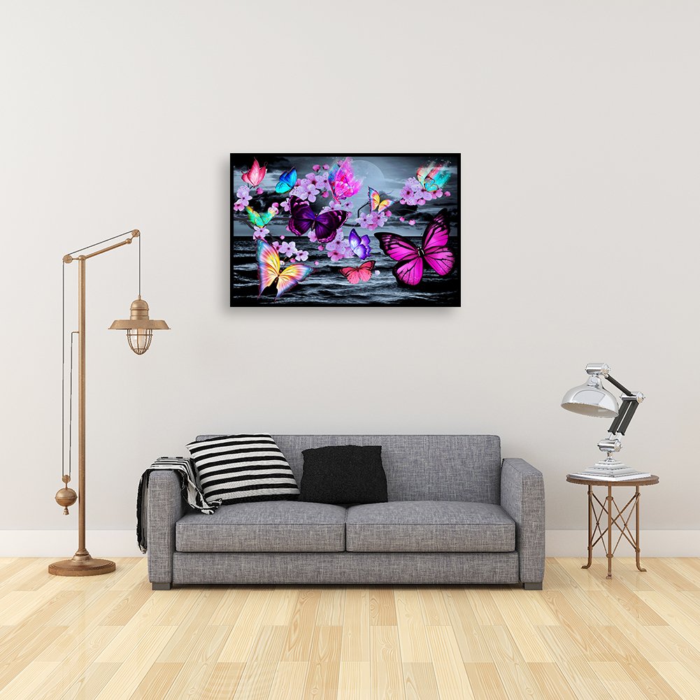 Diamond Painting - Full Round - Flower Butterfly G