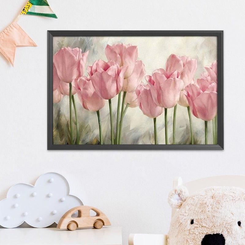 11ct Stamped Cross Stitch Pink Tulips (35*50cm)