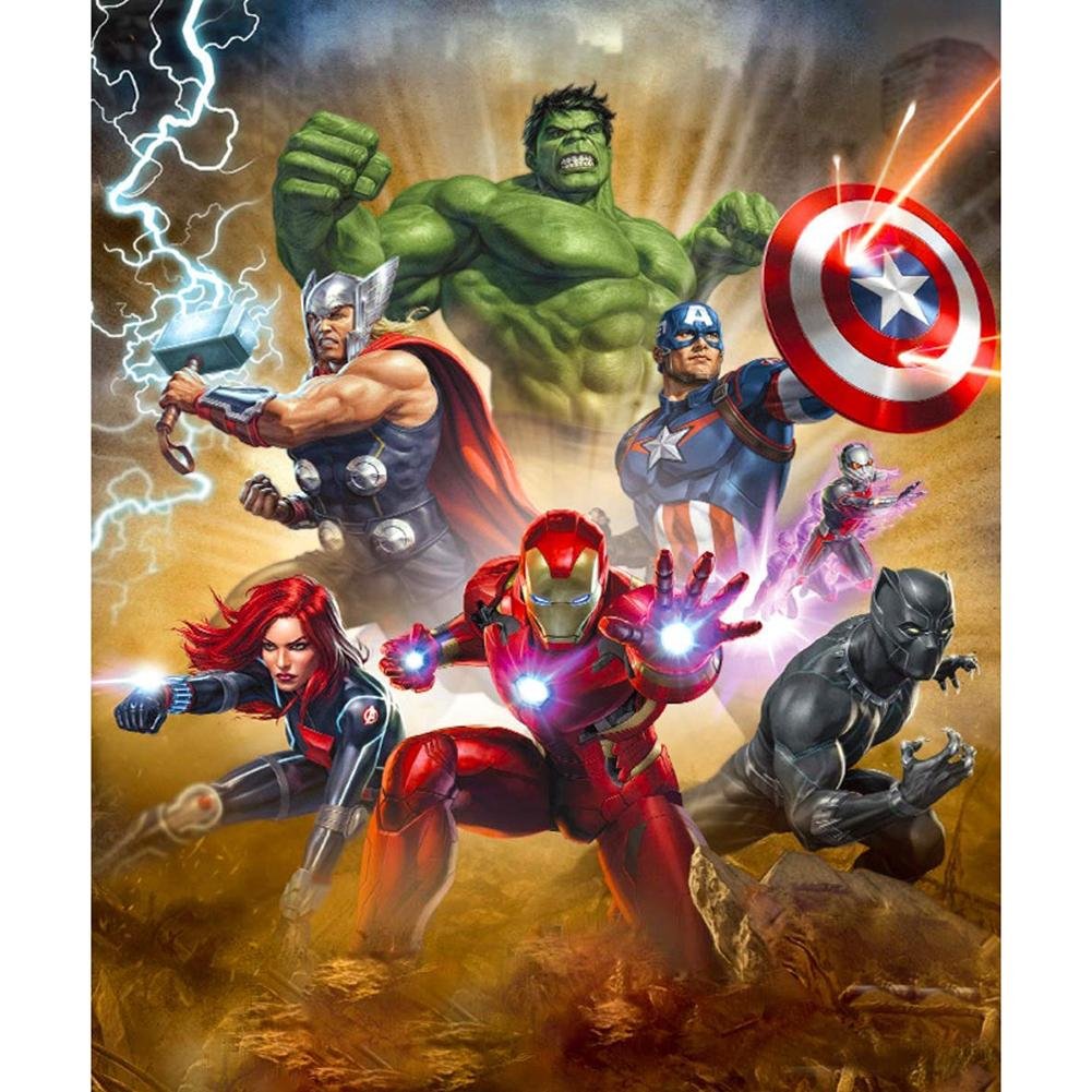 5D Diy Diamond Painting Kit Full Round Beads Superhero