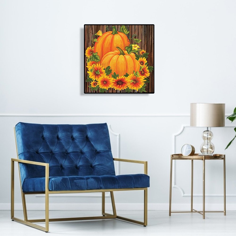 5D DIY Diamond Painting Kit - Full Round - Sunflower Pumpkin