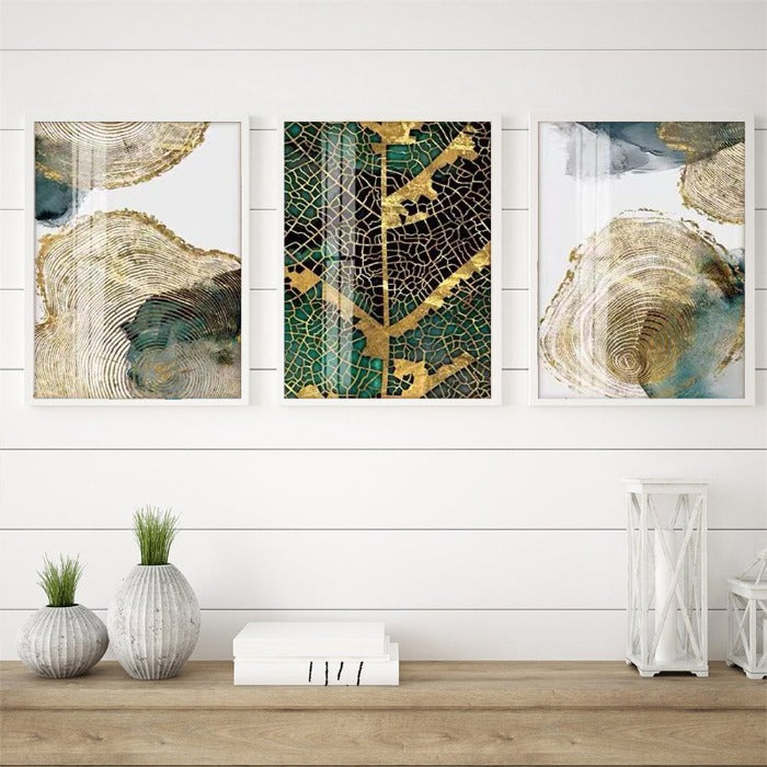 Gold Foil Hand Painted Canvas Picture Home Living Room Decoration