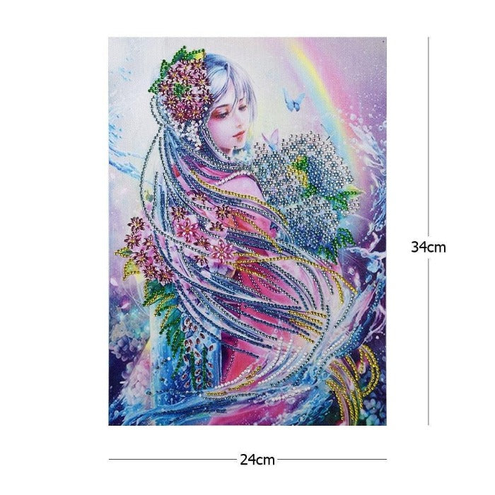 Fairy Girl Part Drill Special Shaped Rhinestones Diamond Painting