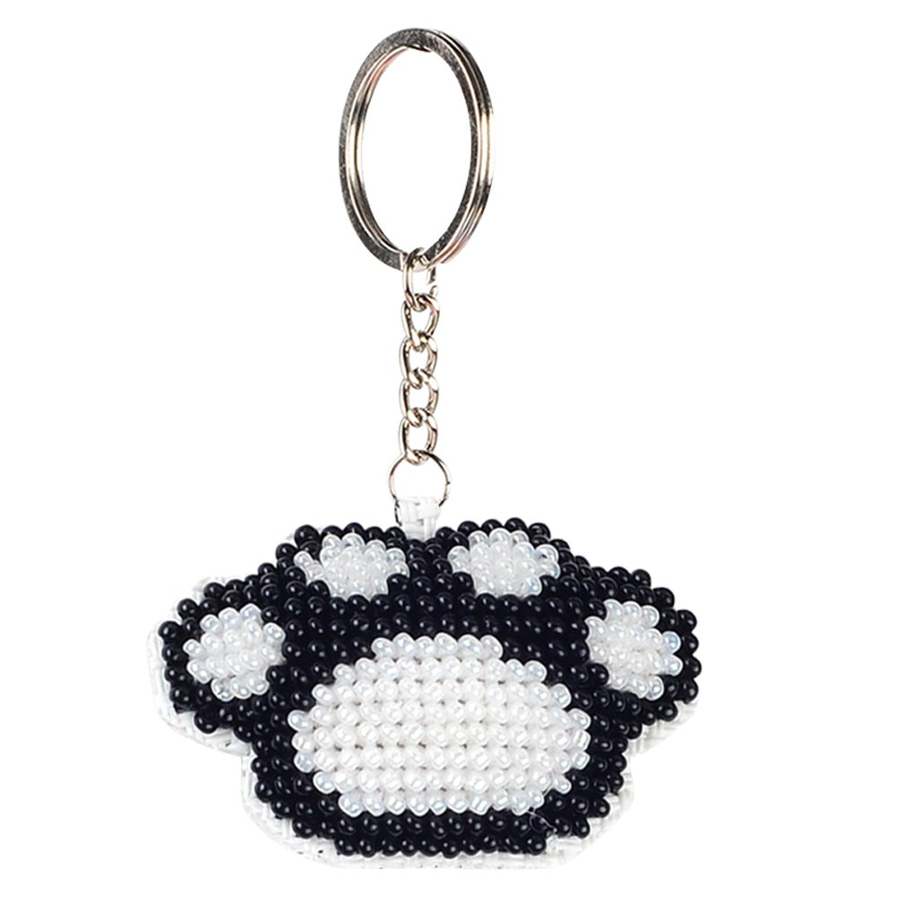 Stamped Beads Cross Stitch Keychain Bear Pam