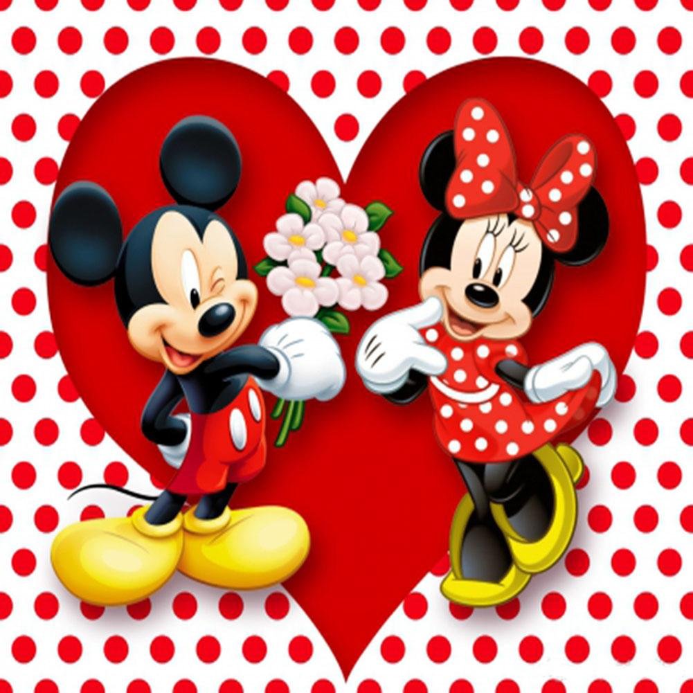 5D Diy Diamond Painting Kit Full Beads Sweet Micky & Minnie