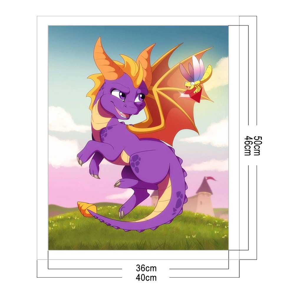 11ct Estampado Ponto Cruz - Dragão (40*50cm)