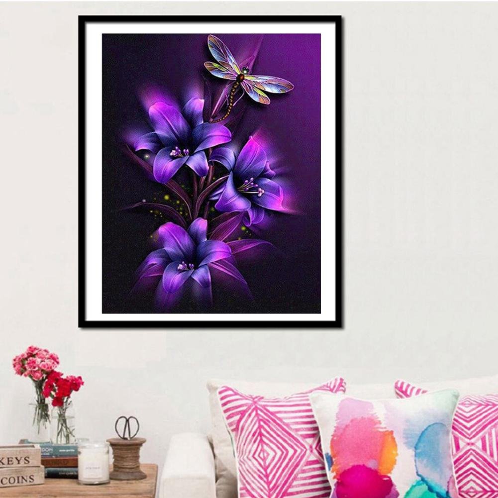 Diamond Painting - Full Round - Purple Flower C