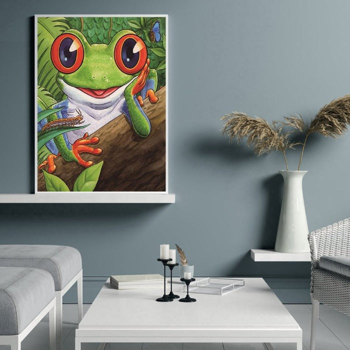 Frog Oil Paint Kit by Numbers Coded Abstract Acrylic Paint