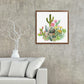 a flowering cactus diamond painting on leaving room wall