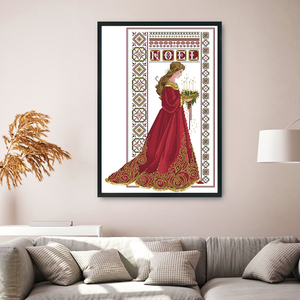 14ct Estampado Ponto Cruz - Anjos (41*53cm)