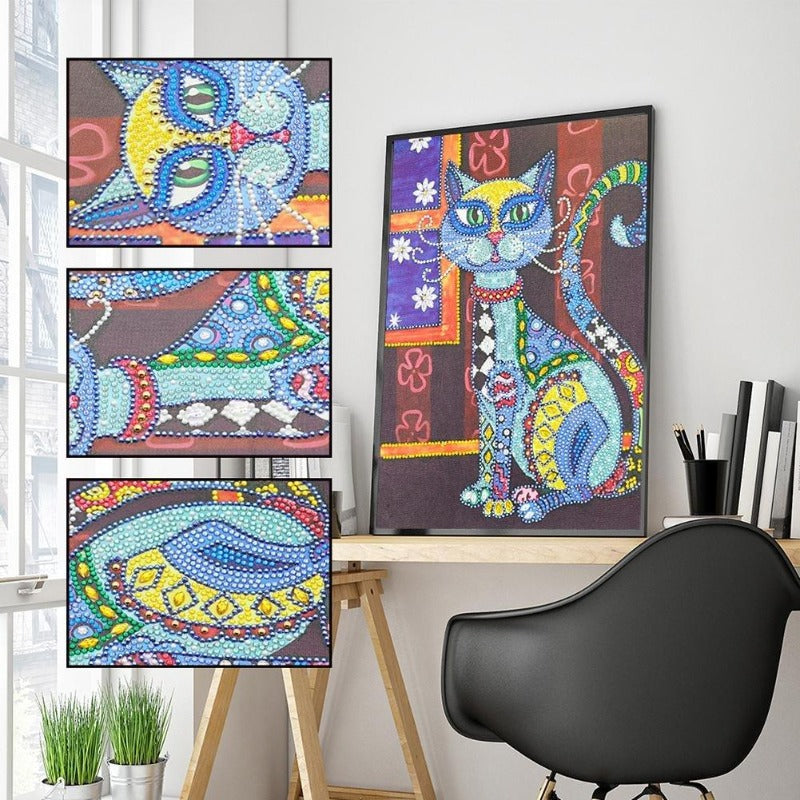Diamond Painting - Crystal Rhinestone - Cat Canvas size: Approx.30*40cm/11.82*15.75"
