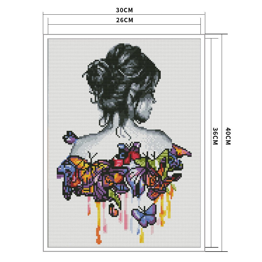 11ct Stamped Cross Stitch - Butterfly Girl (30*40cm)