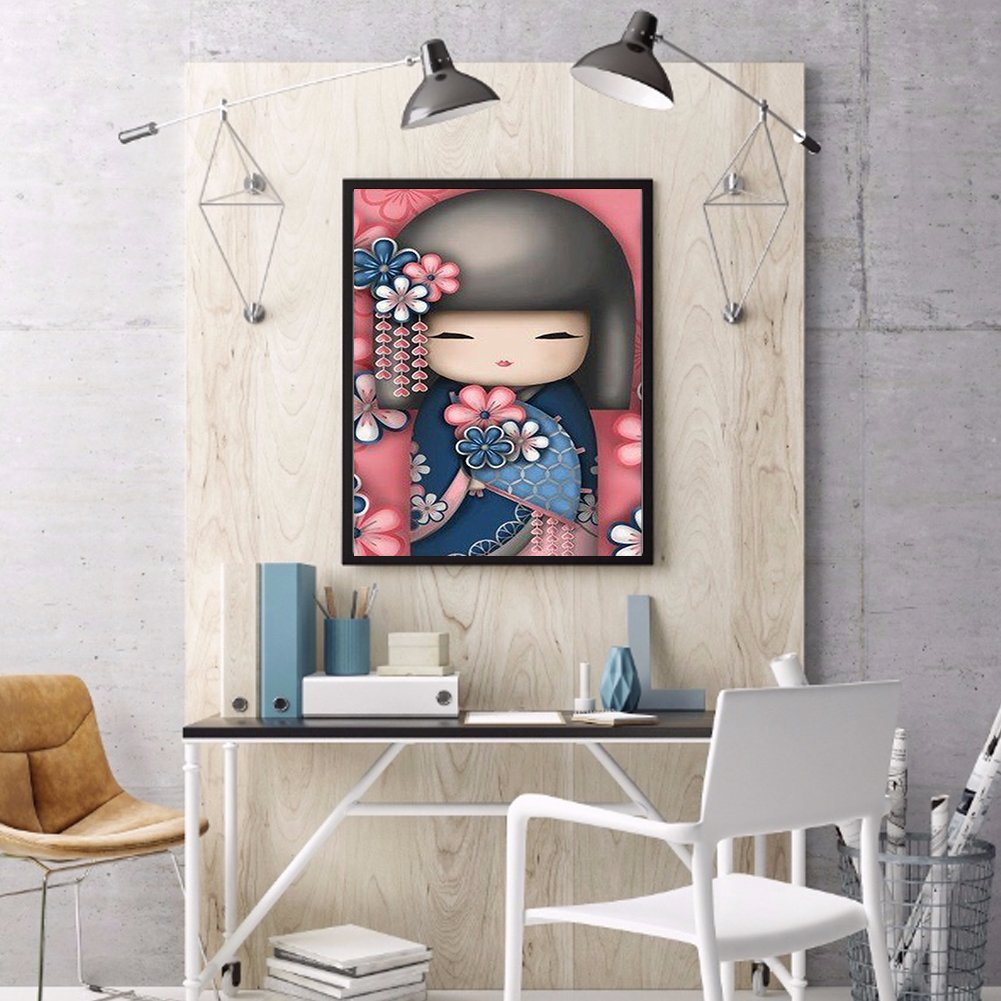 5D DIY Diamond Painting Kit - Full Round - Kokeshi Doll