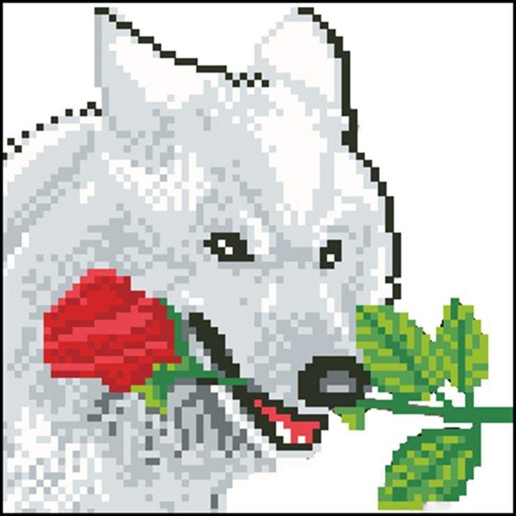 Diamond Painting - Partial Round - White Wolf
